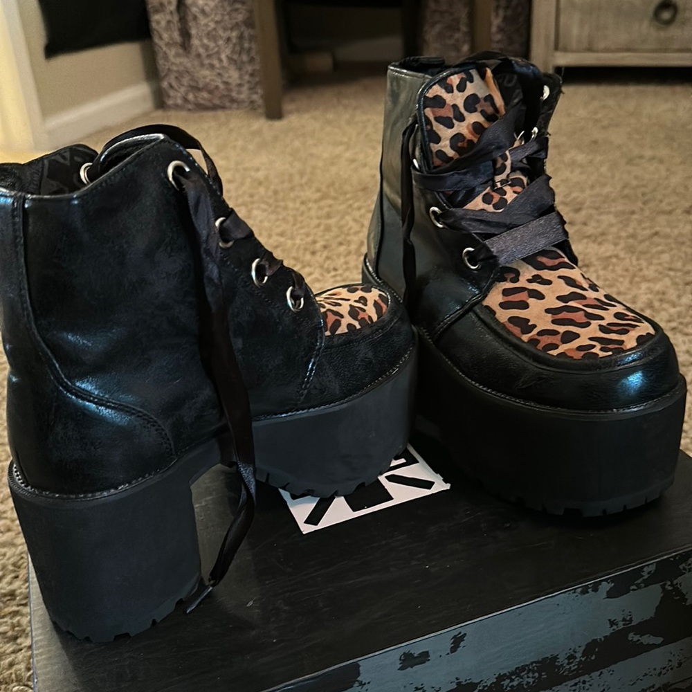 TUK Leopard Ankle Nosebleed Boot